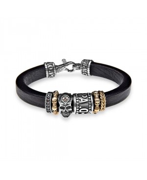 PULSERA PLATADEPALO SKULL