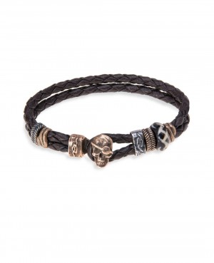 Pulsera PlatadePalo SKULL...